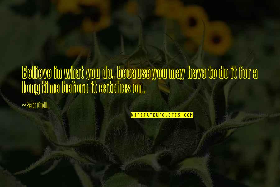 Bentemp Quotes By Seth Godin: Believe in what you do, because you may