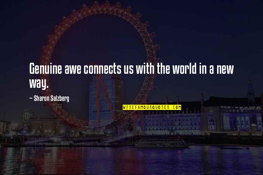 Bentinho Massacring Quotes By Sharon Salzberg: Genuine awe connects us with the world in Bentinho Massacring Quotes By Sharon Salzberg: Genuine awe connects us with the world in
