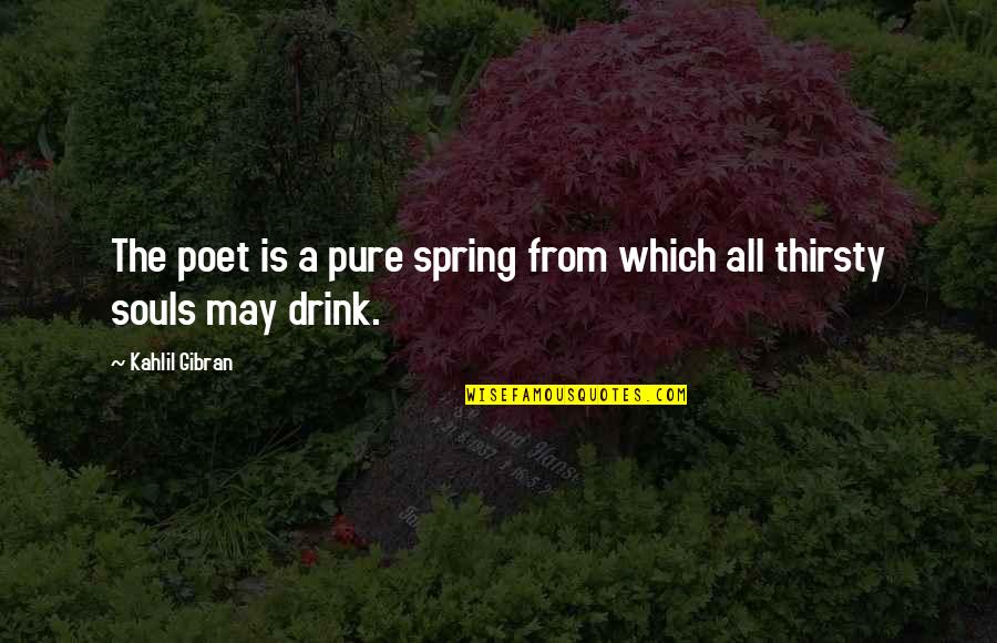 Benzodiazepinas Que Quotes By Kahlil Gibran: The poet is a pure spring from which