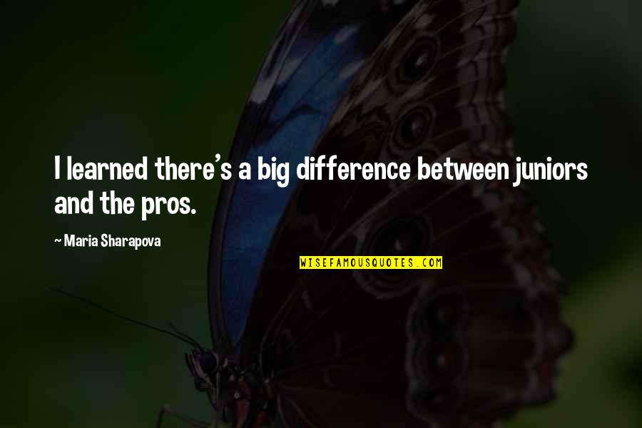 Beperkt Betekenis Quotes By Maria Sharapova: I learned there's a big difference between juniors