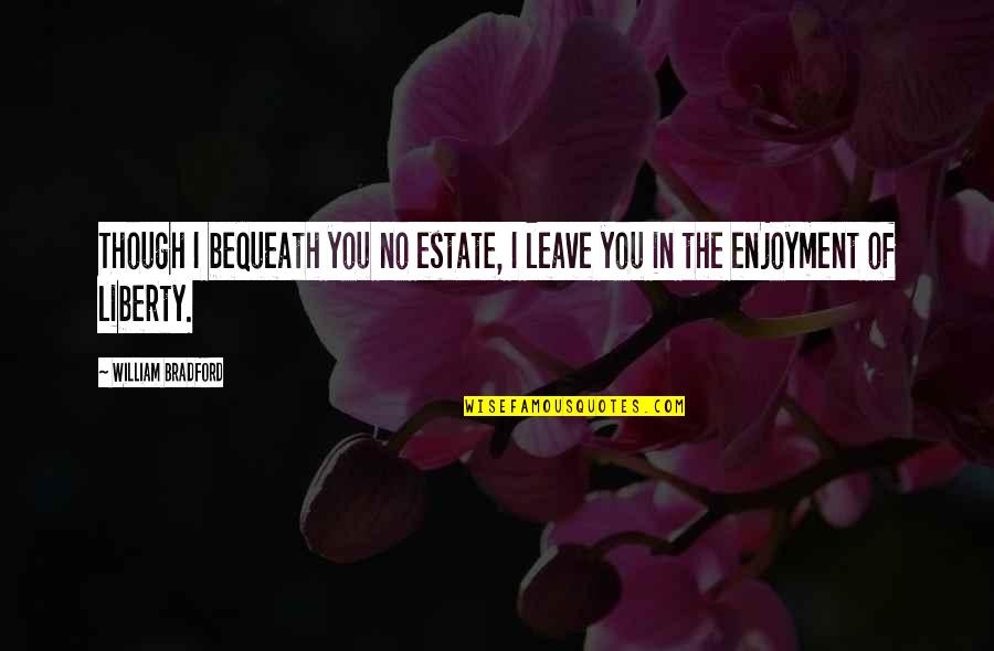 Bequeath Quotes By William Bradford: Though I bequeath you no estate, I leave