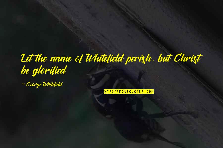 Beramal Di Quotes By George Whitefield: Let the name of Whitefield perish, but Christ