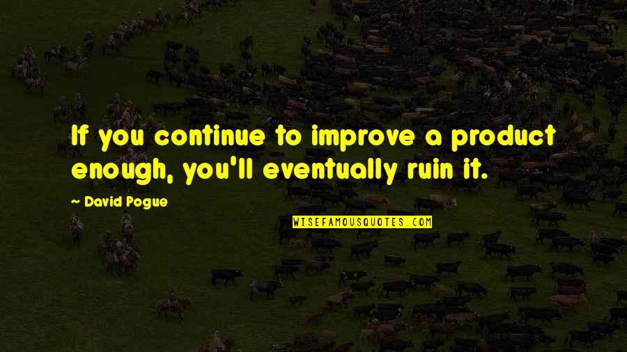Berastegui Spain Quotes By David Pogue: If you continue to improve a product enough,