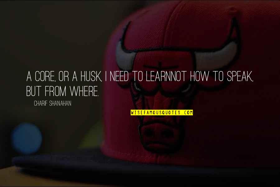 Berbeda Itu Quotes By Charif Shanahan: A core, or a husk, I need to Berbeda Itu Quotes By Charif Shanahan: A core, or a husk, I need to