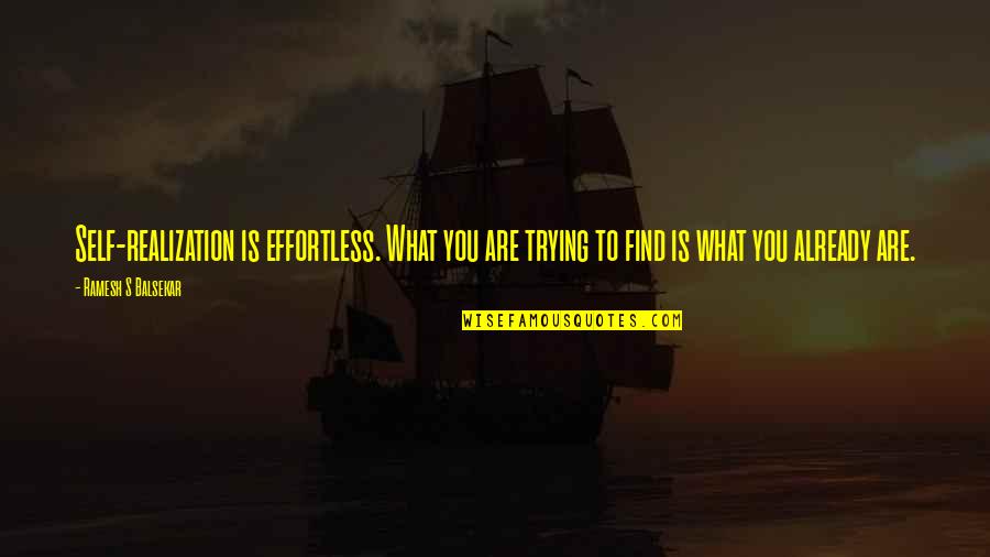 Berceni Google Quotes By Ramesh S Balsekar: Self-realization is effortless. What you are trying to Berceni Google Quotes By Ramesh S Balsekar: Self-realization is effortless. What you are trying to