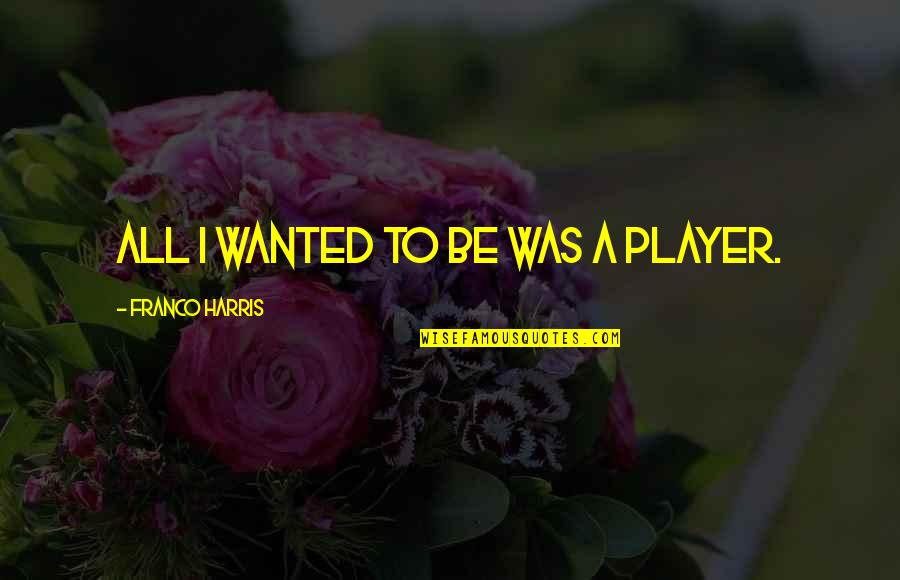 Bercerita Pertandingan Quotes By Franco Harris: All I wanted to be was a player.