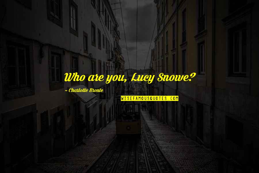 Bercovici Ruben Quotes By Charlotte Bronte: Who are you, Lucy Snowe?