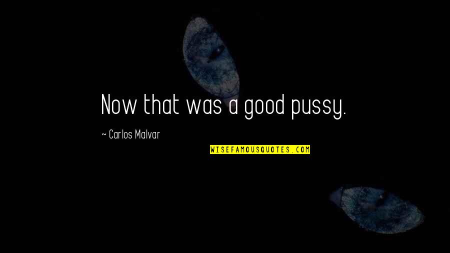 Berdella Dunmire Quotes By Carlos Malvar: Now that was a good pussy.