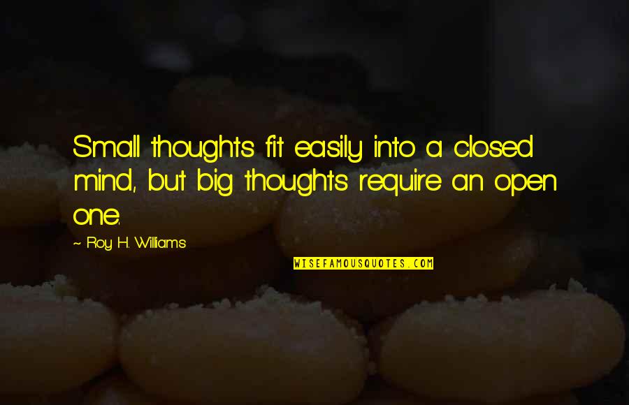 Berden Quotes By Roy H. Williams: Small thoughts fit easily into a closed mind,