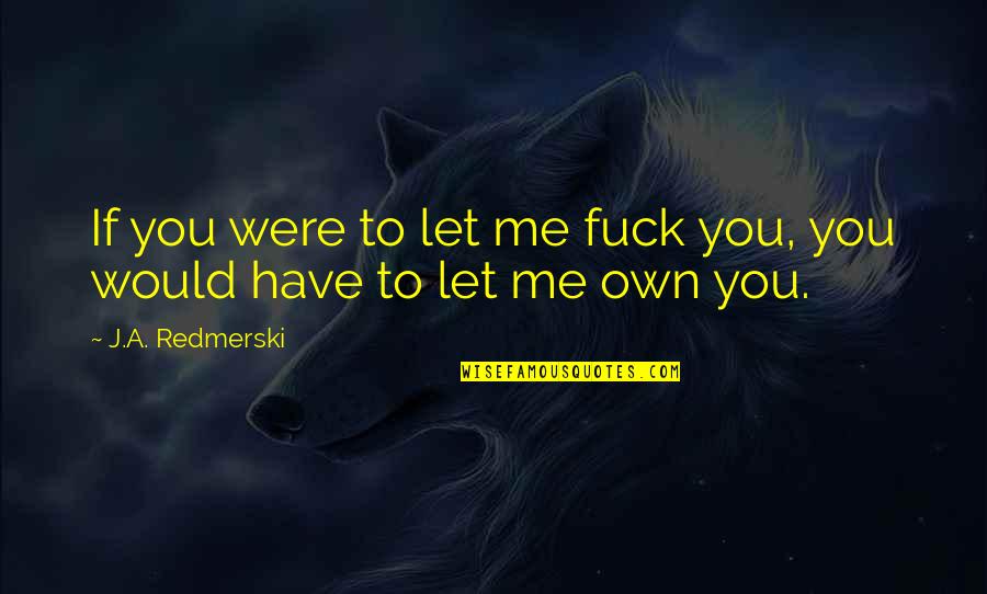 Berdychova Quotes By J.A. Redmerski: If you were to let me fuck you, Berdychova Quotes By J.A. Redmerski: If you were to let me fuck you,