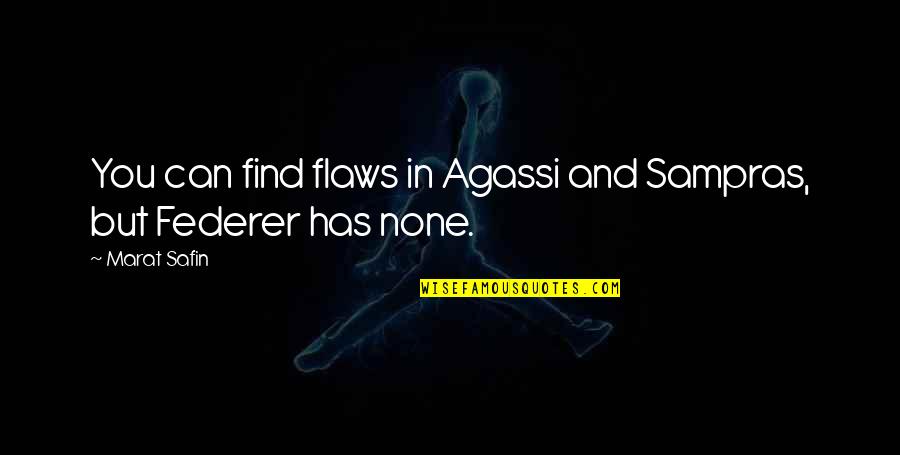 Beregata Quotes By Marat Safin: You can find flaws in Agassi and Sampras,