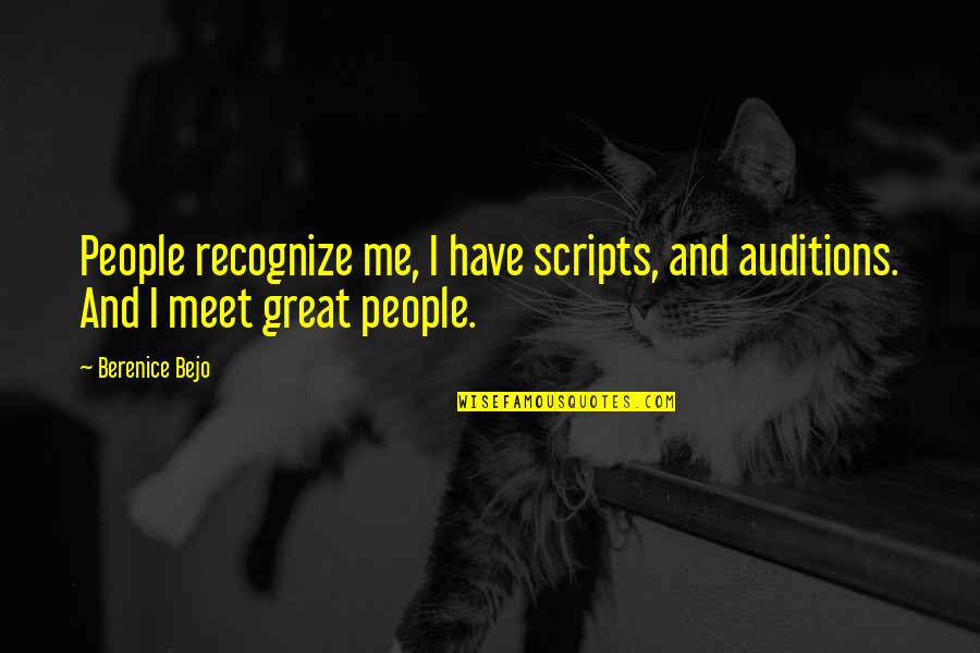 Berenice Bejo Quotes By Berenice Bejo: People recognize me, I have scripts, and auditions.