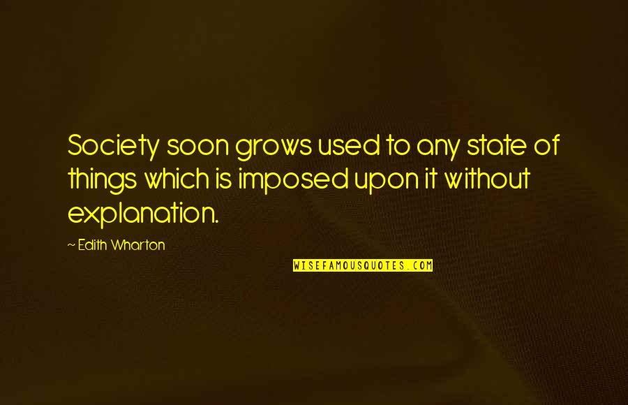 Berenices Kids Quotes By Edith Wharton: Society soon grows used to any state of