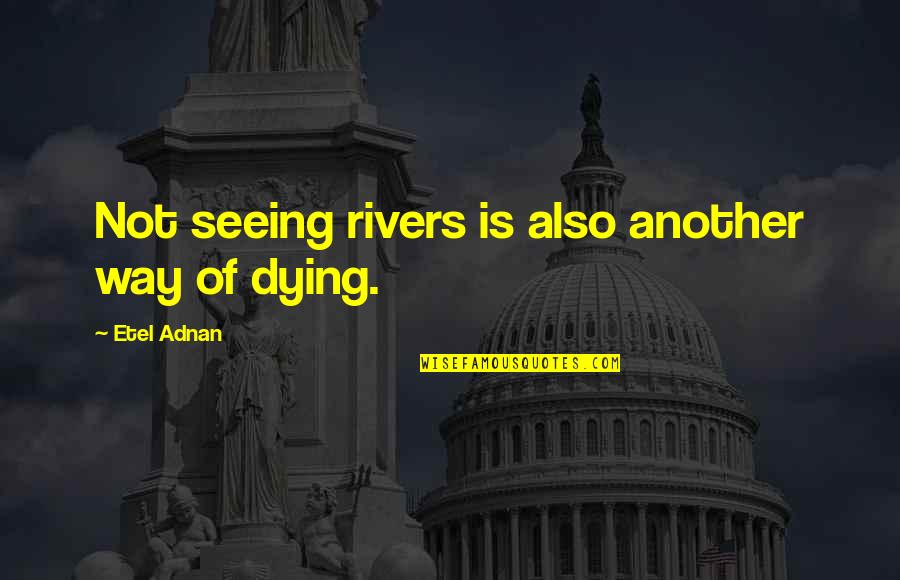 Bergantung Pada Quotes By Etel Adnan: Not seeing rivers is also another way of