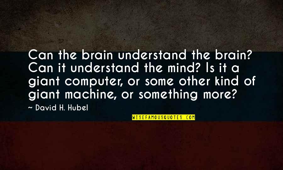 Bergemann Lysaire Quotes By David H. Hubel: Can the brain understand the brain? Can it