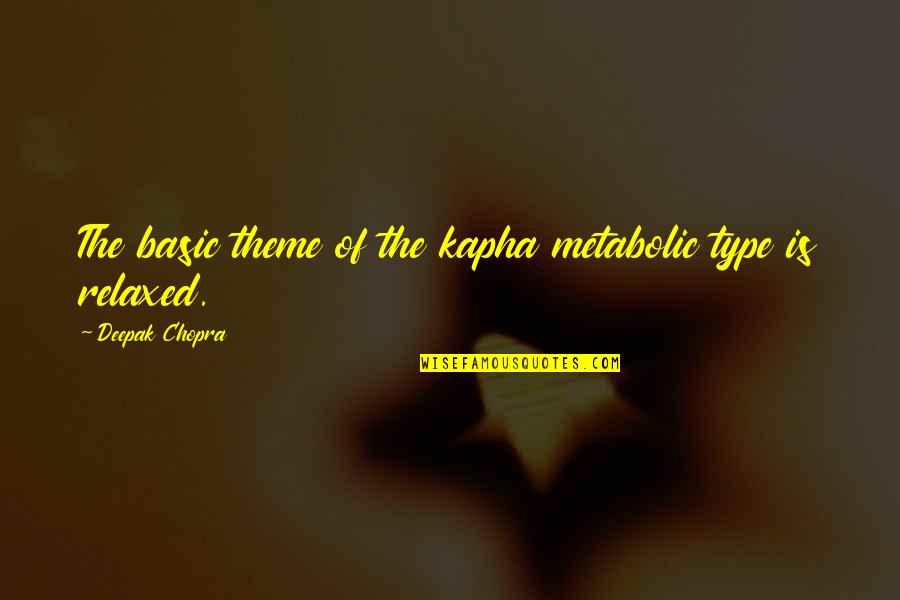 Bergeon Screwdriver Quotes By Deepak Chopra: The basic theme of the kapha metabolic type