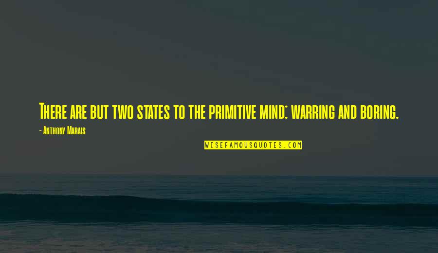 Bergeraklah Quotes By Anthony Marais: There are but two states to the primitive