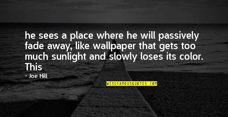 Bergeret Diffusion Quotes By Joe Hill: he sees a place where he will passively