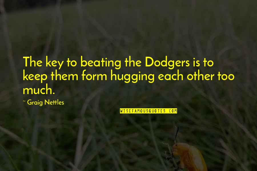 Berghammer Tire Quotes By Graig Nettles: The key to beating the Dodgers is to