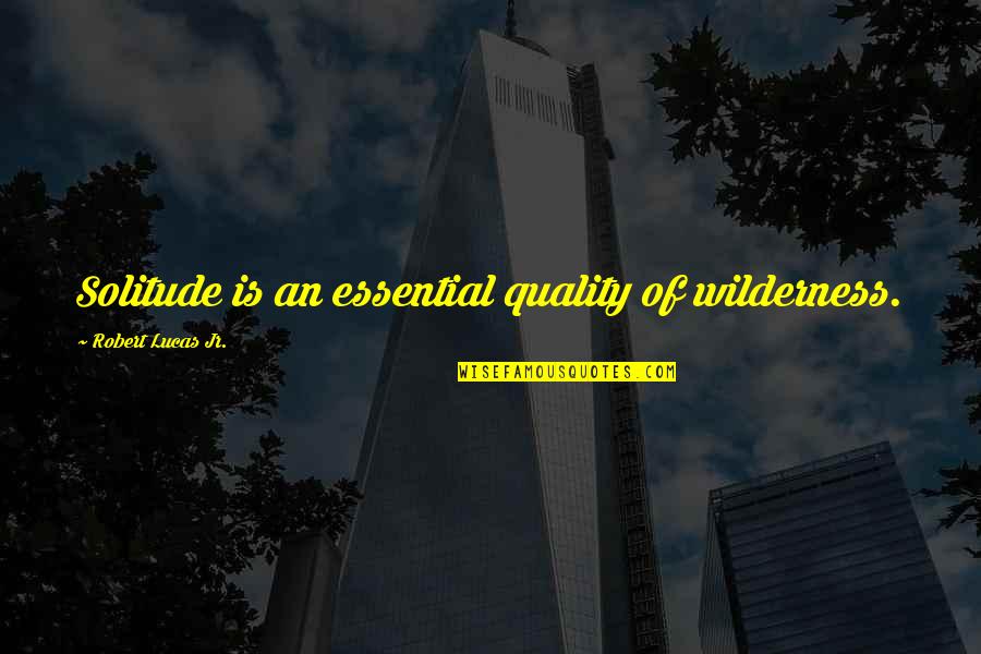 Bergoglio Mason Quotes By Robert Lucas Jr.: Solitude is an essential quality of wilderness. Bergoglio Mason Quotes By Robert Lucas Jr.: Solitude is an essential quality of wilderness.