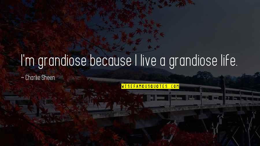 Bergom Kerk Quotes By Charlie Sheen: I'm grandiose because I live a grandiose life.