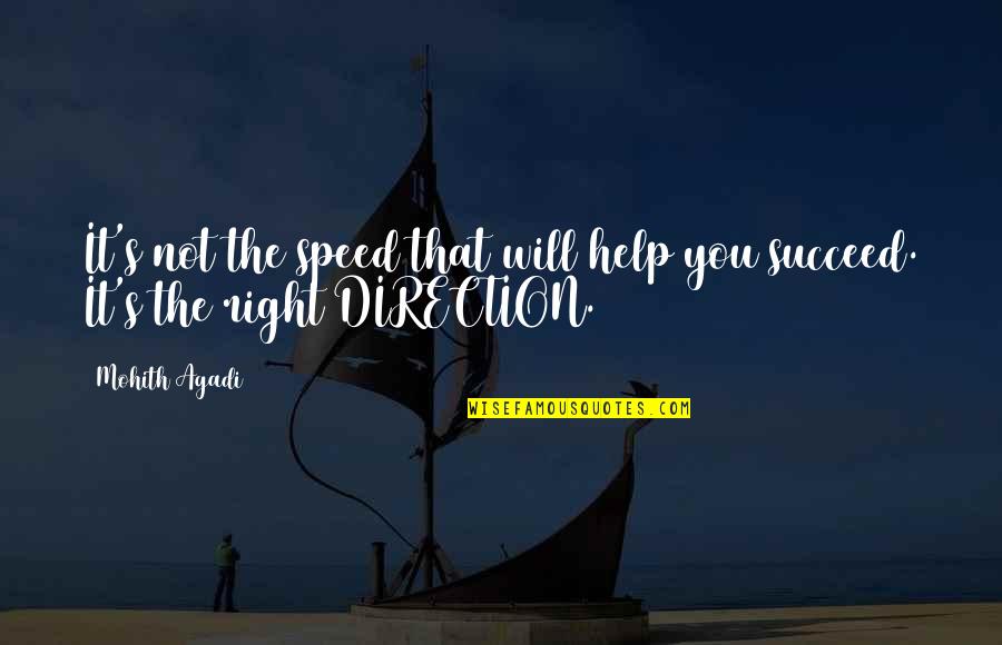 Bergreen Quotes By Mohith Agadi: It's not the speed that will help you