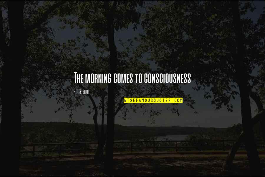 Bergtold Chr Quotes By T. S. Eliot: The morning comes to consciousness