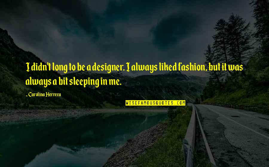 Berilmu Sedalam Quotes By Carolina Herrera: I didn't long to be a designer. I