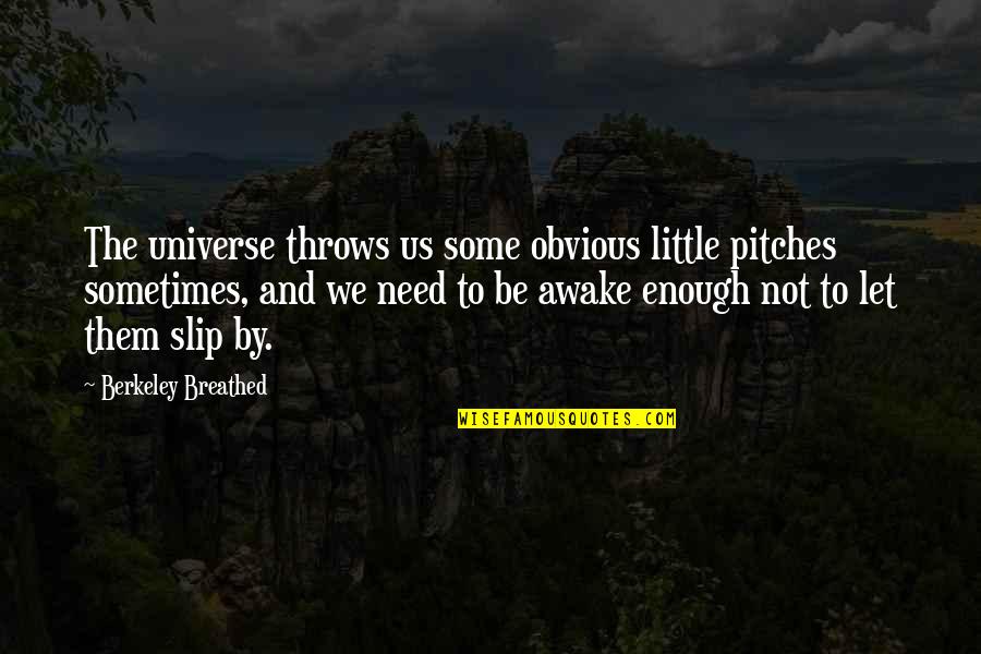 Berkeley's Quotes By Berkeley Breathed: The universe throws us some obvious little pitches