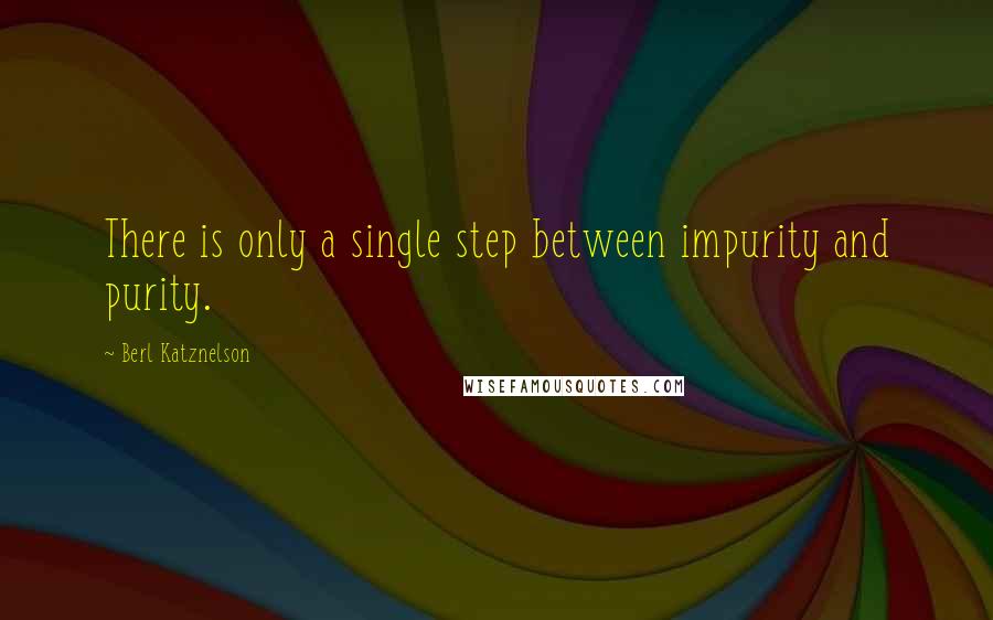 Berl Katznelson quotes: There is only a single step between impurity and purity.