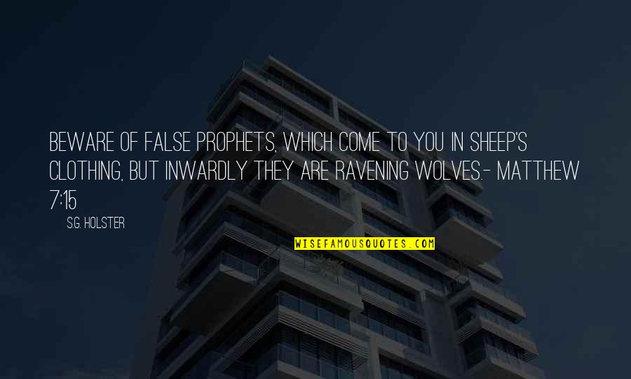 Berlatih Sepak Quotes By S.G. Holster: Beware of false prophets, which come to you