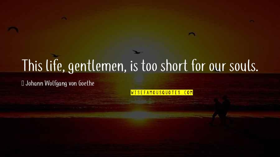 Berlawanan Kata Quotes By Johann Wolfgang Von Goethe: This life, gentlemen, is too short for our Berlawanan Kata Quotes By Johann Wolfgang Von Goethe: This life, gentlemen, is too short for our