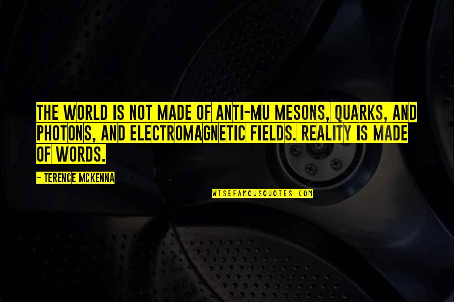 Berlepsch Valendas Quotes By Terence McKenna: The world is not made of anti-mu mesons, Berlepsch Valendas Quotes By Terence McKenna: The world is not made of anti-mu mesons,