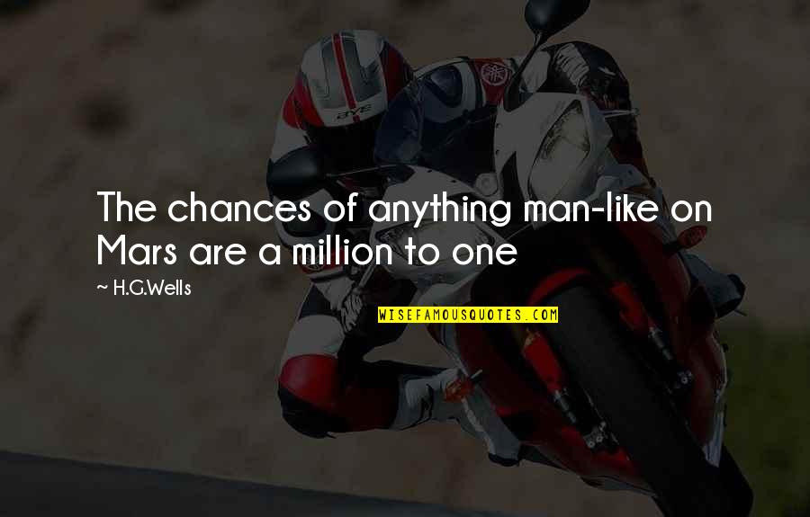 Berlian Emas Quotes By H.G.Wells: The chances of anything man-like on Mars are