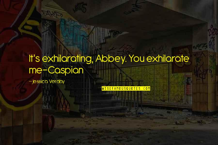 Berlin Alexanderplatz Memorable Quotes By Jessica Verday: It's exhilarating, Abbey. You exhilarate me-Caspian