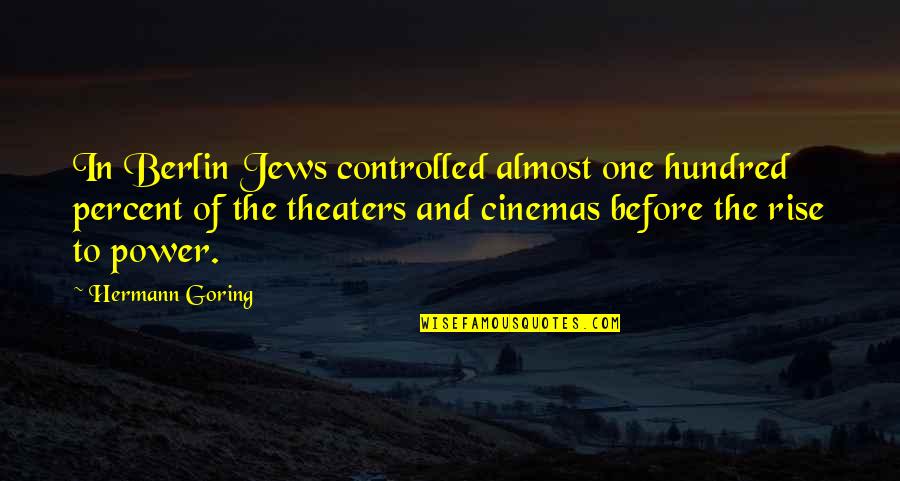 Berlin Quotes By Hermann Goring: In Berlin Jews controlled almost one hundred percent