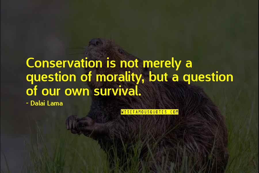 Berlitz Language Quotes By Dalai Lama: Conservation is not merely a question of morality,