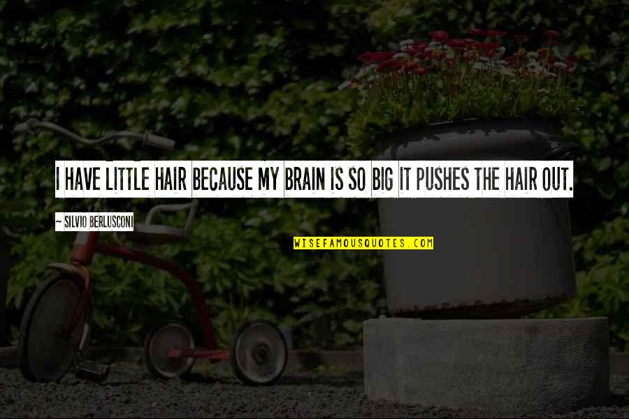 Berlusconi's Quotes By Silvio Berlusconi: I have little hair because my brain is Berlusconi's Quotes By Silvio Berlusconi: I have little hair because my brain is
