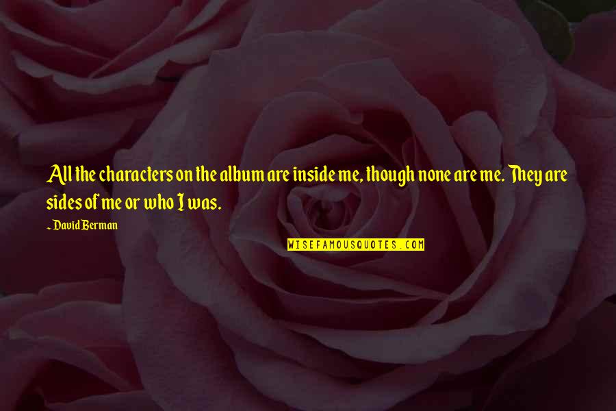 Berman's Quotes By David Berman: All the characters on the album are inside Berman's Quotes By David Berman: All the characters on the album are inside