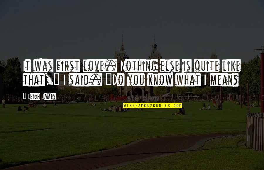 Bermas Suceava Quotes By Leigh James: It was first love. Nothing else is quite