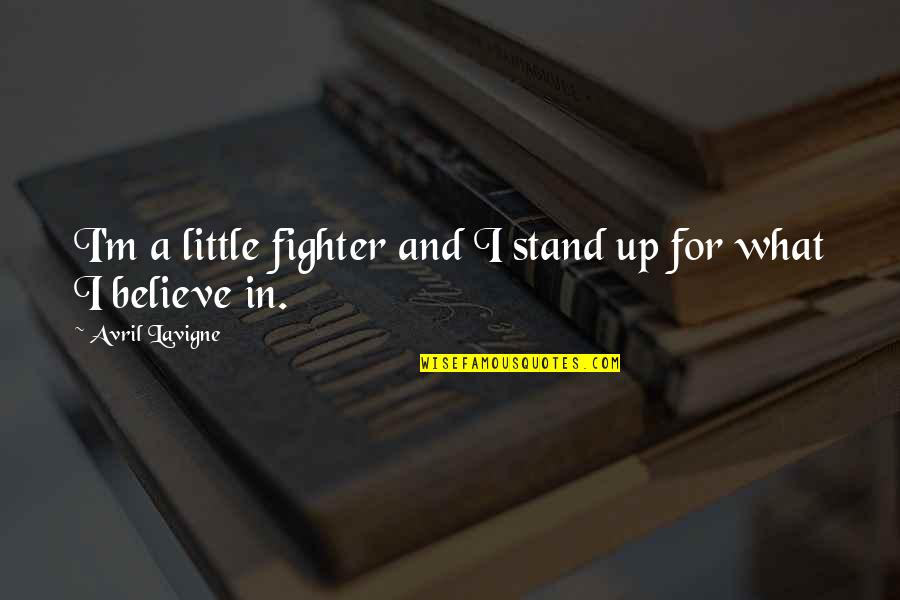 Bermeja In English Quotes By Avril Lavigne: I'm a little fighter and I stand up