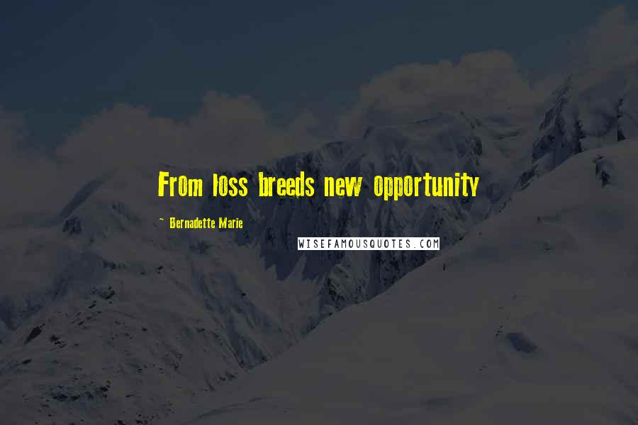 Bernadette Marie quotes: From loss breeds new opportunity