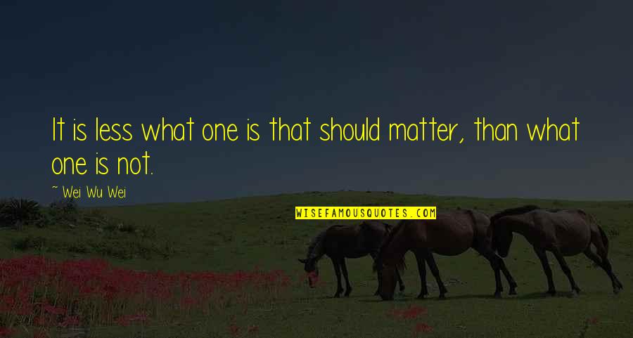Bernafas Adalah Quotes By Wei Wu Wei: It is less what one is that should
