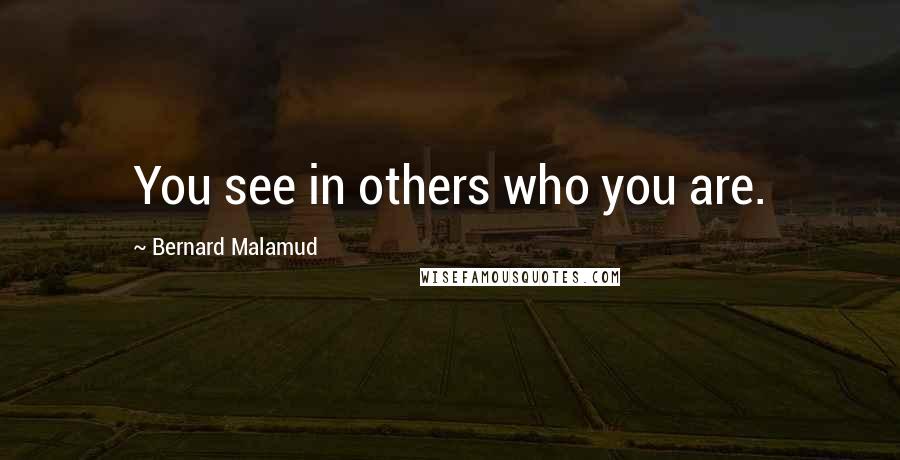 Bernard Malamud quotes: You see in others who you are.