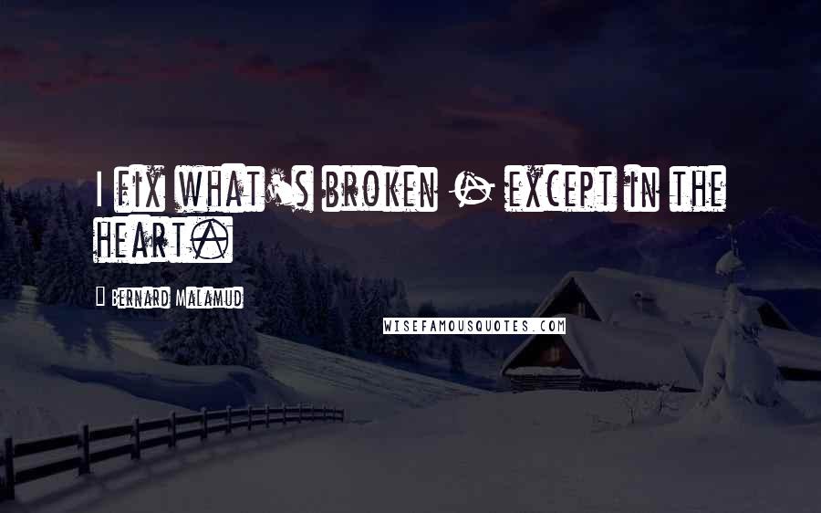 Bernard Malamud quotes: I fix what's broken - except in the heart.