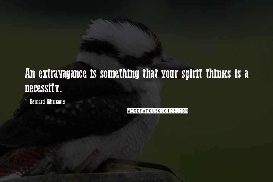 Bernard Williams quotes: An extravagance is something that your spirit thinks is a necessity.