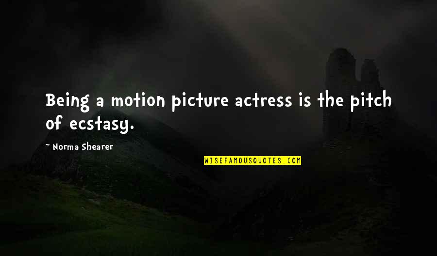 Bernarda Fink Quotes By Norma Shearer: Being a motion picture actress is the pitch