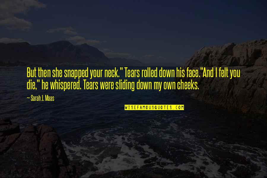 Bernarda Fink Quotes By Sarah J. Maas: But then she snapped your neck." Tears rolled