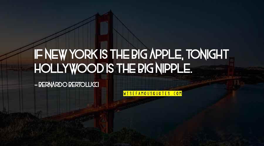 Bernardo Quotes By Bernardo Bertolucci: If New York is the Big Apple, tonight