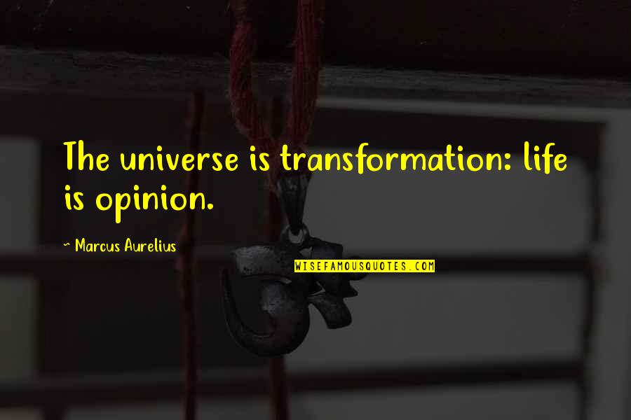 Bernbaums Quotes By Marcus Aurelius: The universe is transformation: life is opinion.